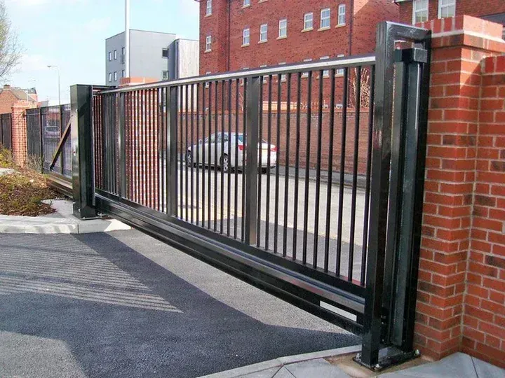 Automated cantilever sliding security gate installation